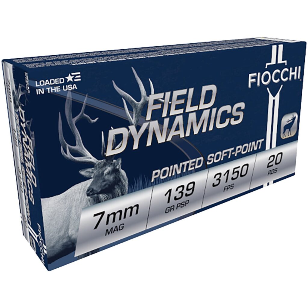 Fiocchi Field Dynamics 7mm Rem Mag Ammo 139 grain PSP Box of 20 Rounds 7RMA