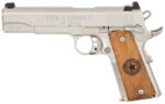 SDS Imports 10100514 1911 Republic Of Texas 45 ACP 8+1 5″ Stainless Steel Barrel, Stainless Steel w/Floral Engraving & Serrations Slide, Steel Frame w/25 LPI Checkering & Frame Grade 3 Walnut w/Engraved Texas Seal Grips - View 2