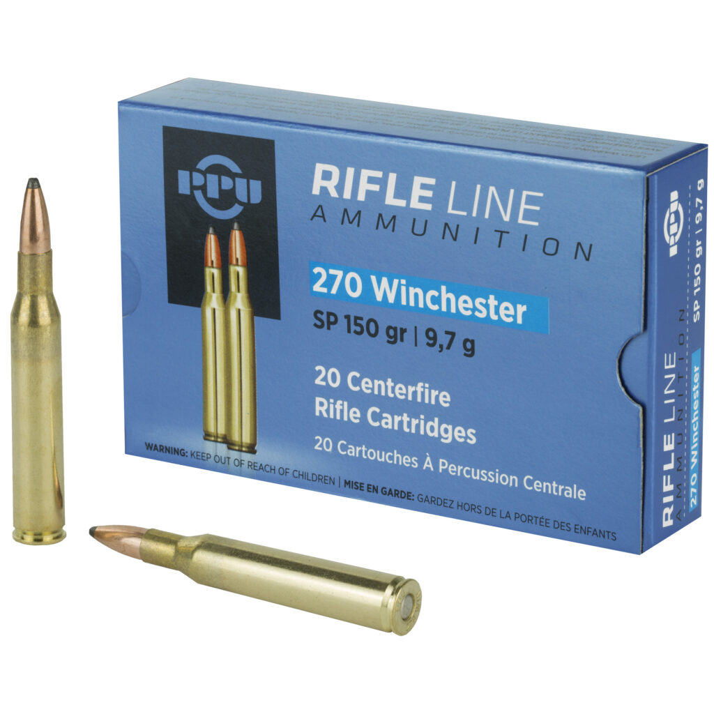 Prvi Partizan PPU Rifle Line 270 Win Ammo 150 grain Soft Point Box of 20 Rounds PP2702