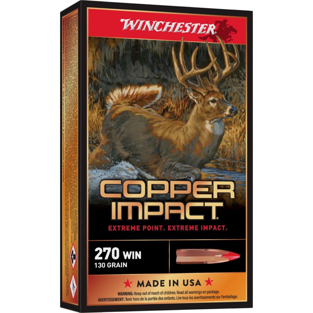 Winchester Copper Impact 270 Win Ammo 130 grain Lead-Free Box of 20 Rounds X270CLF