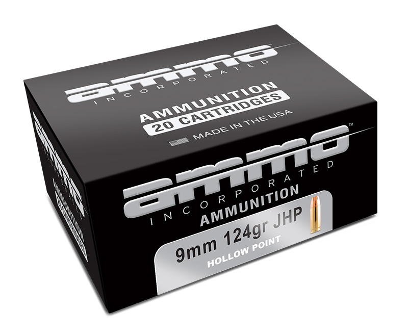Ammo Inc. Signature Line 9mm Luger Ammo 124 grain JHP Case of 200 Rounds 9124JHP-A20