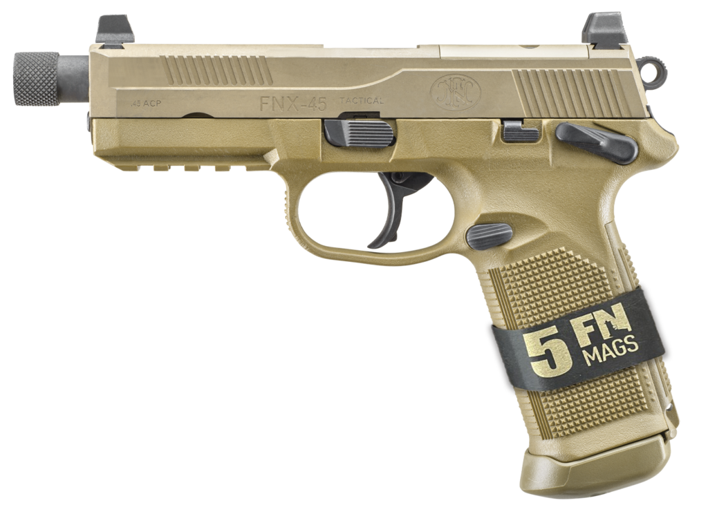 FN FNX-45T 45 ACP Bundle Optics Ready Tactical Threaded Barrel FDE 66-101634