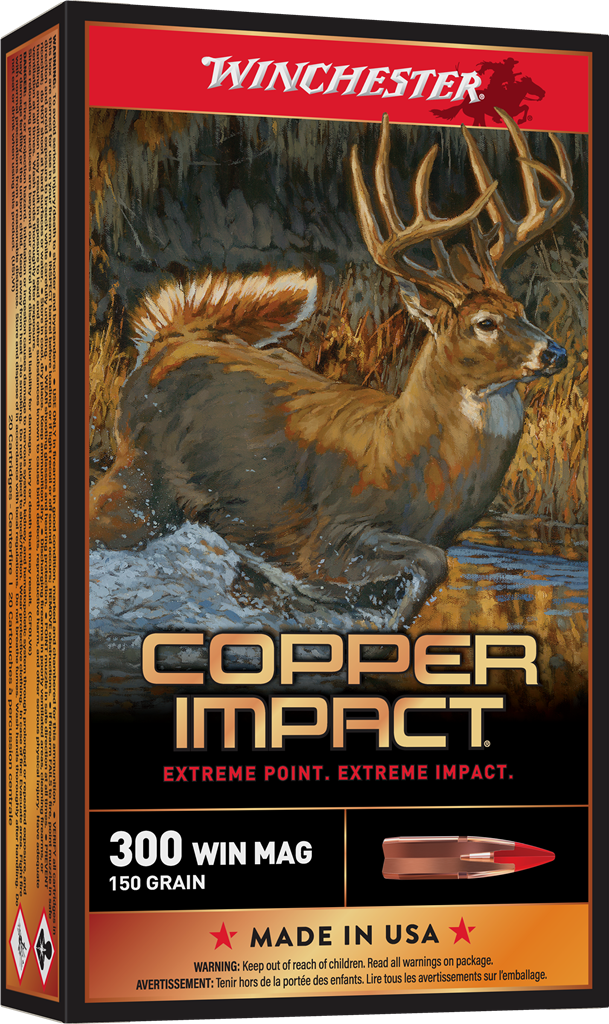 Winchester Copper Impact Lead Free 300 Win Mag Ammo 150 grain Extreme Point Tipped Box of 20 Rounds X300CLF – Online Only
