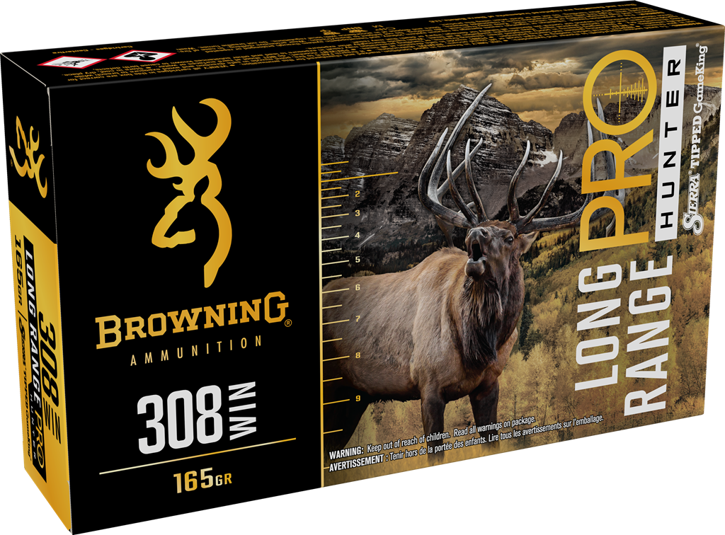 Browning Long Range Pro Hunter 308 Winchester Ammo 165 grain Sierra GameKing Tipped Case of 200 Rounds B192503082 – Free Shipping