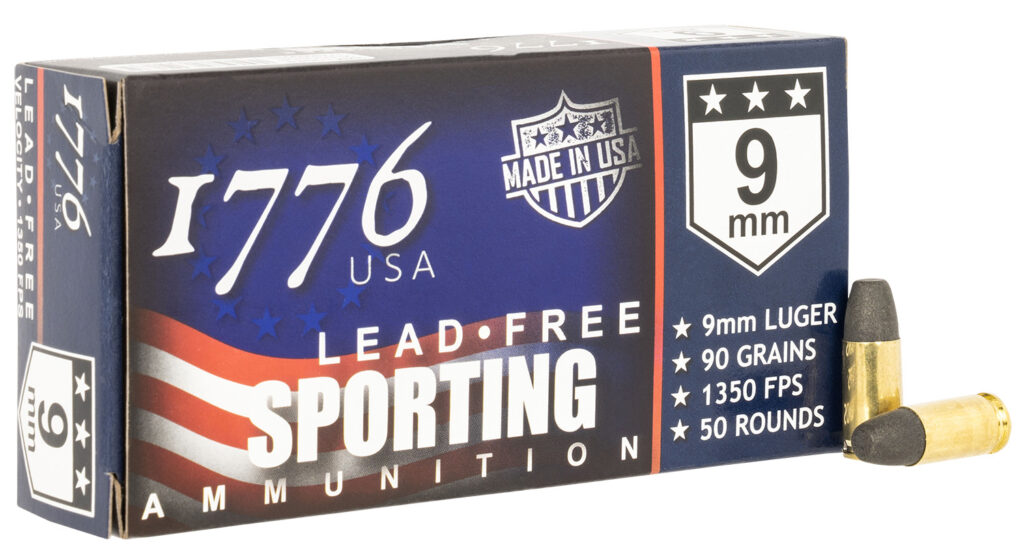 1776 USA Sporting 9mm Ammo 90 grain Lead Free Ball Case of 1000 Rounds 1776009090