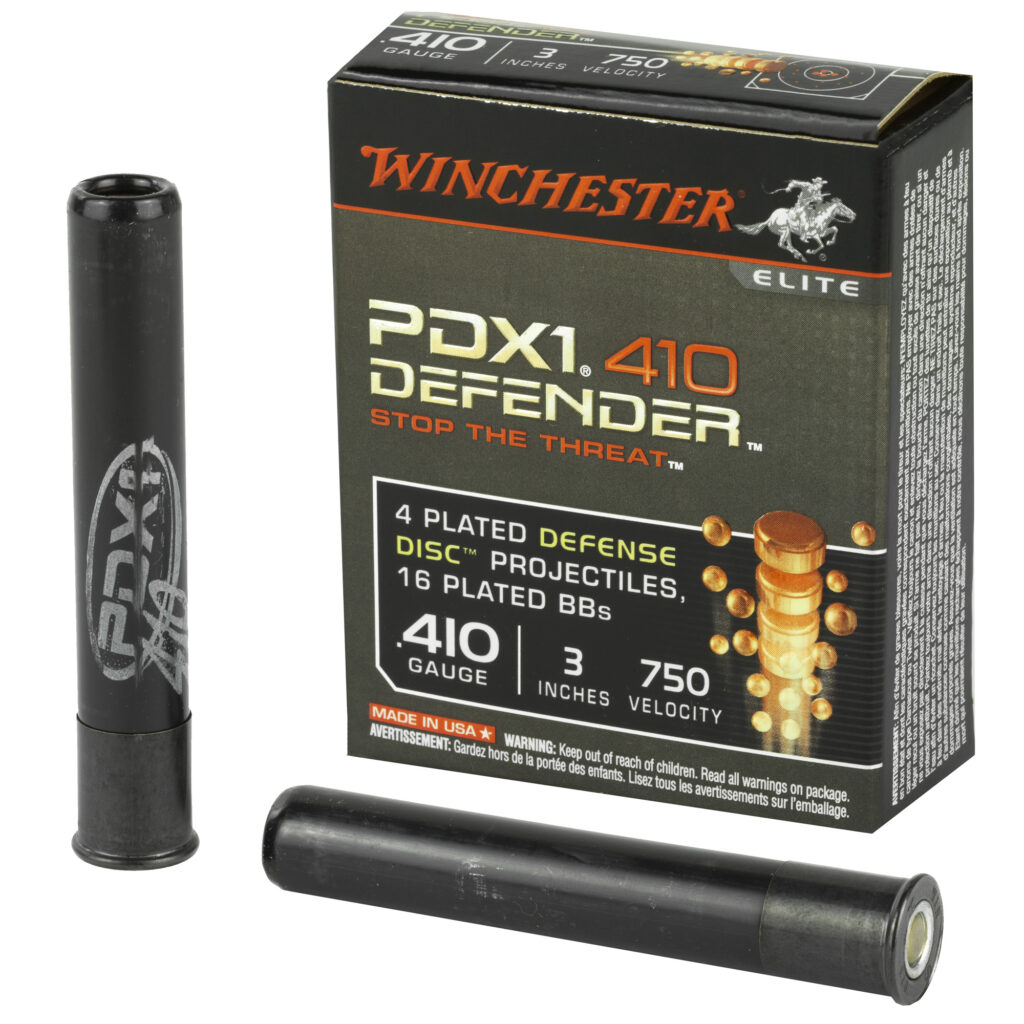 Winchester PDX1 410 Bore Ammo 3″ 16 Plated BBs / 4 Defense Discs Case of 100 Rounds S413PDX1