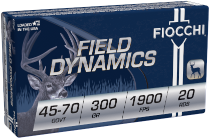 Fiocchi Field Dynamics 45-70 Govt Ammo 300 grain HPFN Case of 200 Rounds 4570B