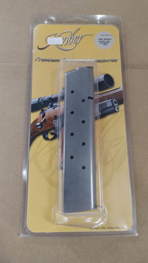 New old stock Kimber 1911 Stainless 10 Round Extended 45 ACP Factory Magazine 1100167