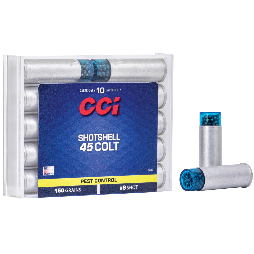 CCI Shotshell 45 Colt Ammo 150 grains #9 Shot Box of 10 Rounds 3746 (Aluminum Case)