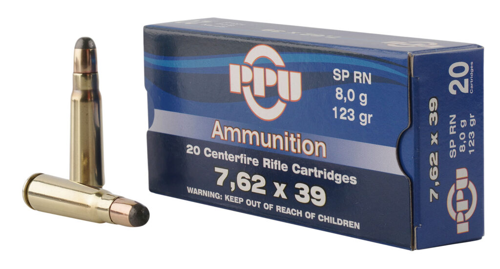 Prvi Partizan PPU 7.62×39 Ammo 123 grain Round Nose Soft Point Case of 1000 Rounds PP76239S