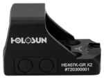 Holosun HE407KGRX2 HE407K- GR X2 Black Anodized 0.85 x 0.77 6 MOA Green Dot Reticle he407k-gr-x2 - View 3