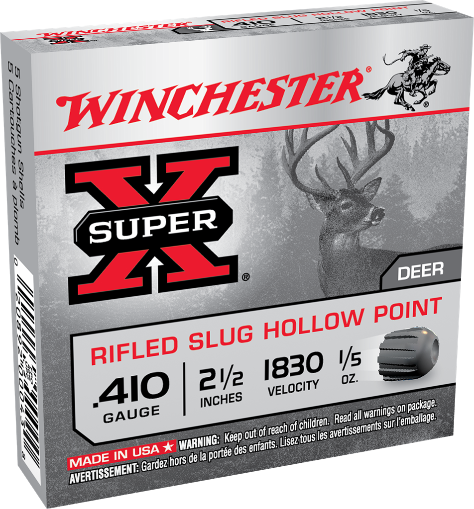 Winchester Super-X 410 Bore Ammo 1/5 oz Rifled Slug Case of 250 Rounds X41RS5