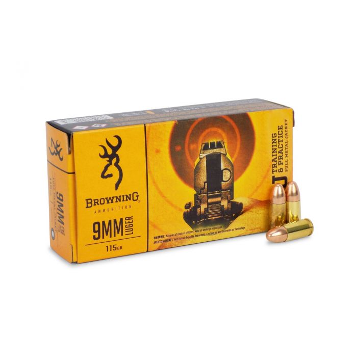 Browning Training & Practice 9mm Luger Ammo 115 grain FMJ Case of 500 Rounds B191800092