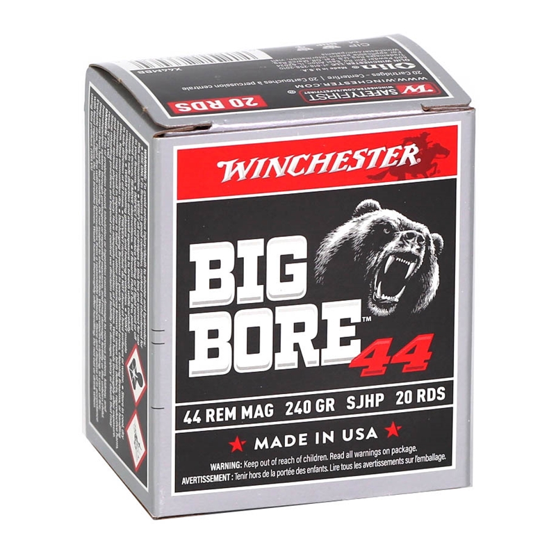 Winchester BIG BORE 44 Magnum Ammo 240 grain SJSP Box of 20 Rounds X44MBB