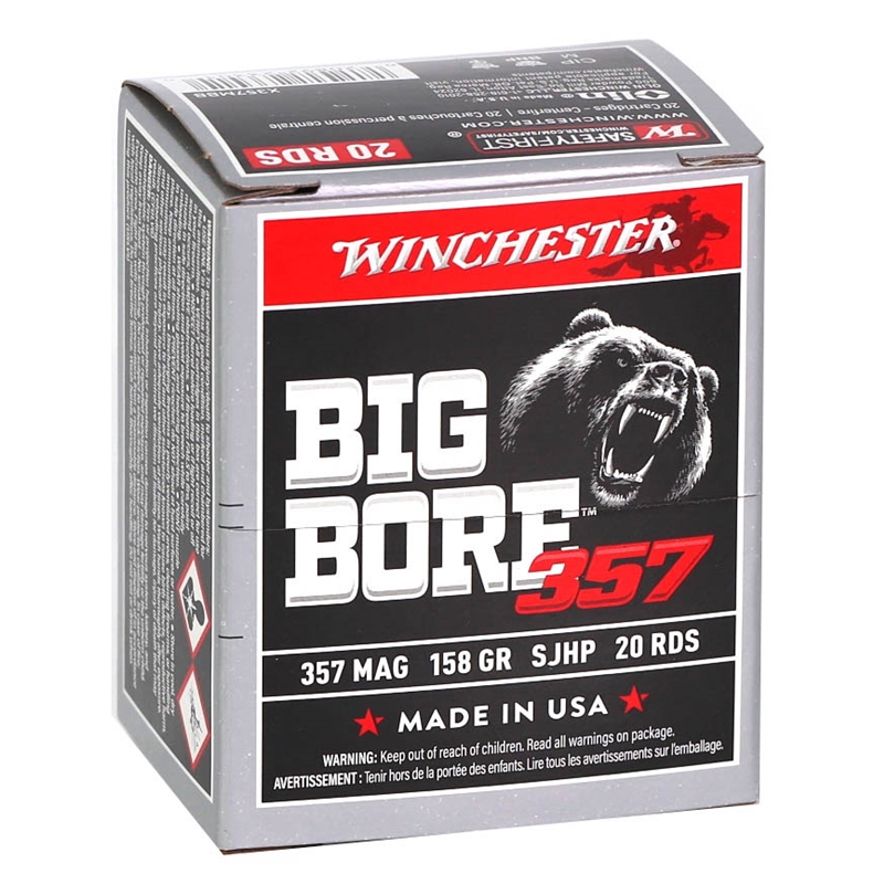 Winchester BIG BORE 357 Magnum Ammo 158 grain SJSP Box of 20 Rounds X357MBB