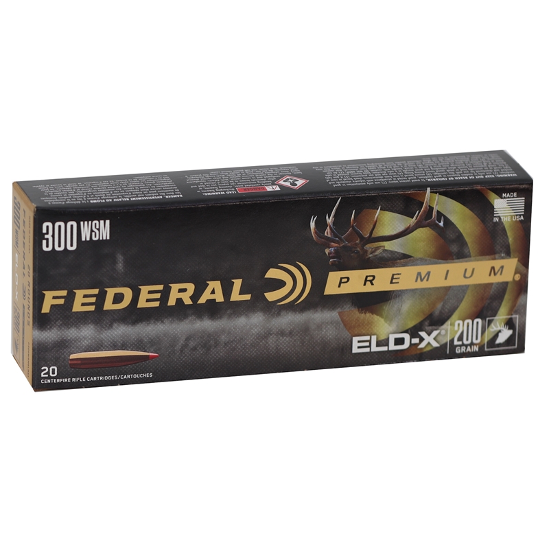 Federal Premium 300 WSM Ammo 200 grain ELD-X Case of 200 Rounds P300WSMELDX1