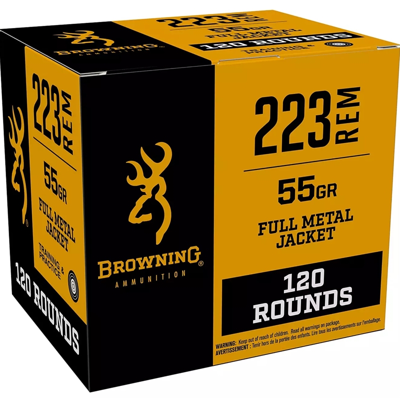 Browning Training & Practice 223 Remington Ammo 55 grain FMJ Case of 1200 Rounds B192802234
