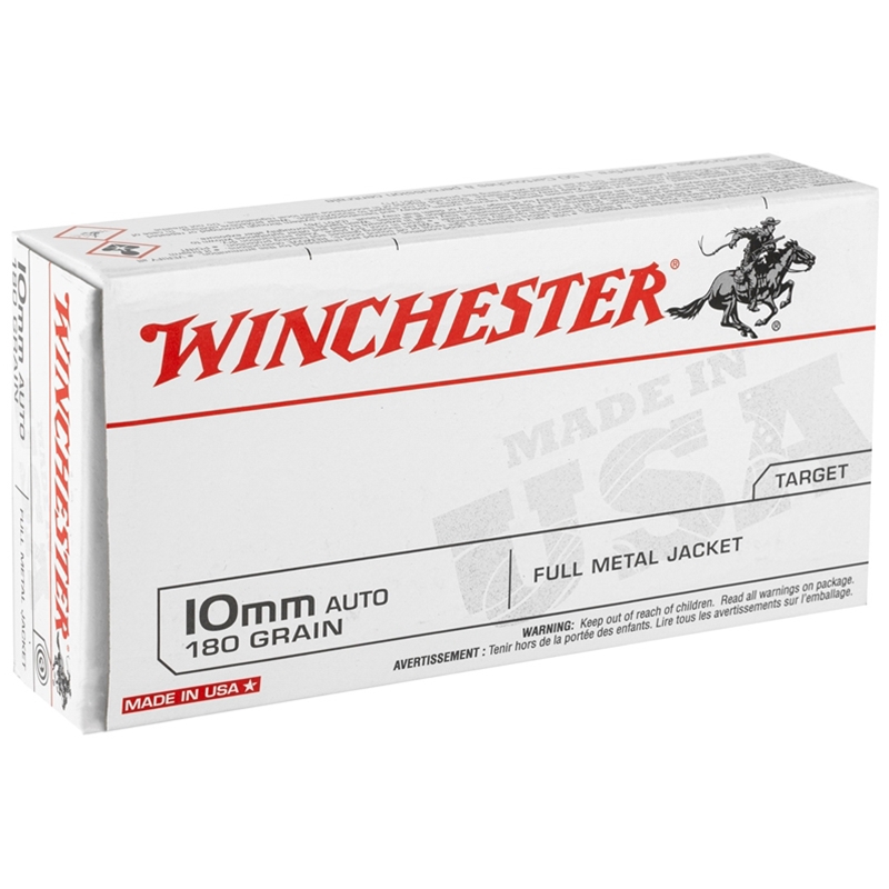 Winchester USA 10mm Auto Ammo 180 grain FMJ Case of 500 Rounds USA10MM
