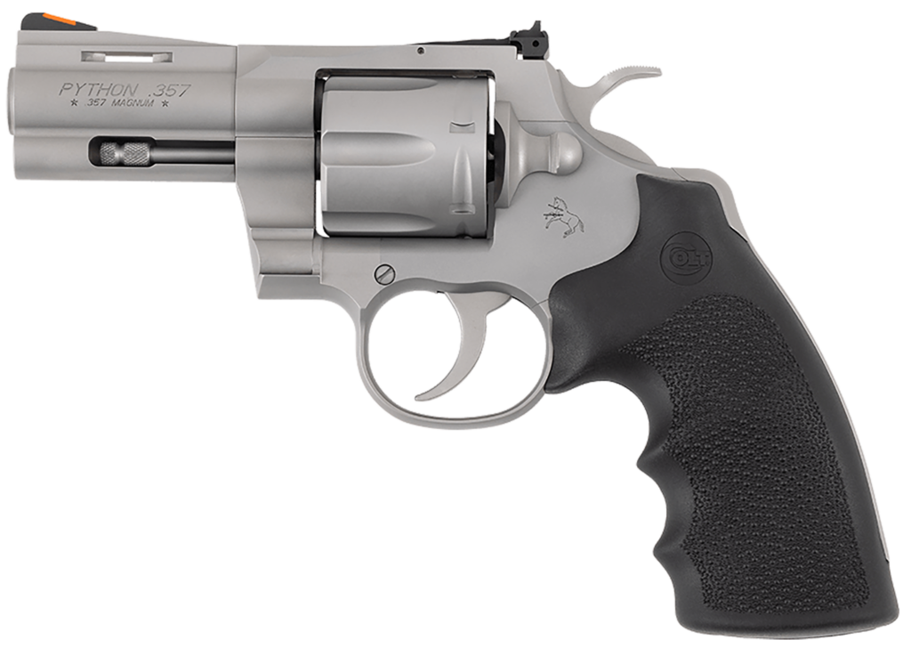 Colt Python 357 Mag Bead Blasted Stainless Finish 3″ Barrel PYTHON-SM3RTS