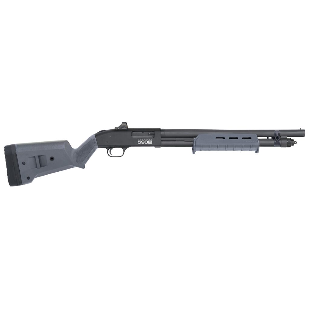 Mossberg 590S 12 Ga Pump Action 18″ Barrel W/ Holosun 407K Grey Magpul Furniture 51606