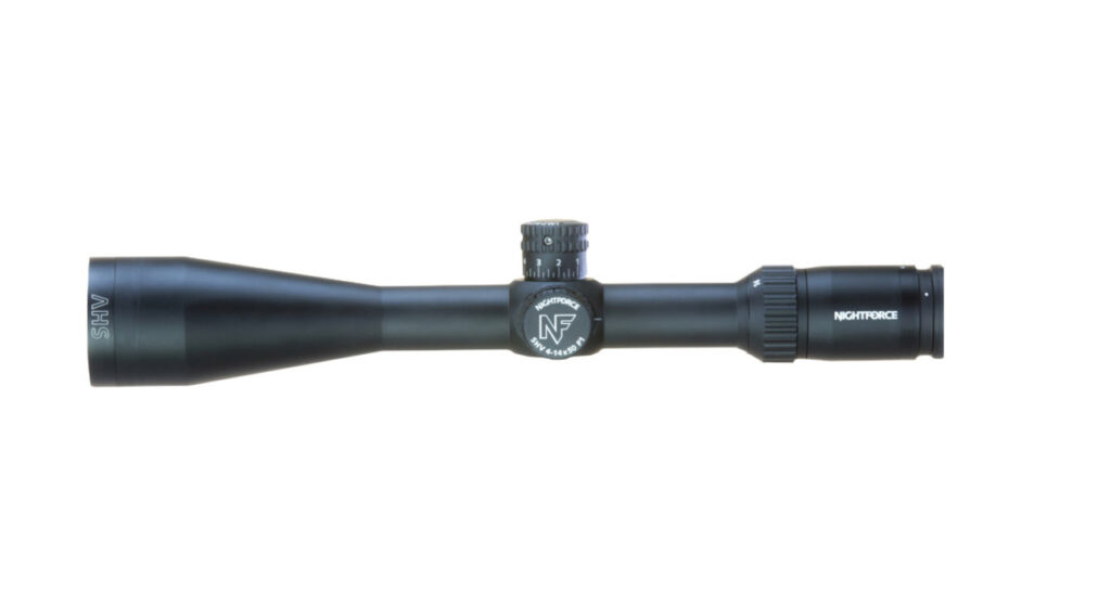 NightForce SHV 4-14x50mm F1 Riflescope,Black,.1 Mil Radian,Illuminated MIL-R Reticle C557 C557