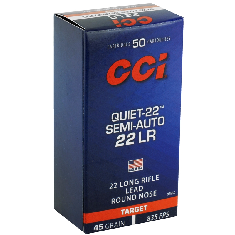 CCI Quiet Semi-Auto 22 LR Ammo 45 grain LRN Case of 5000 Rounds 975CC