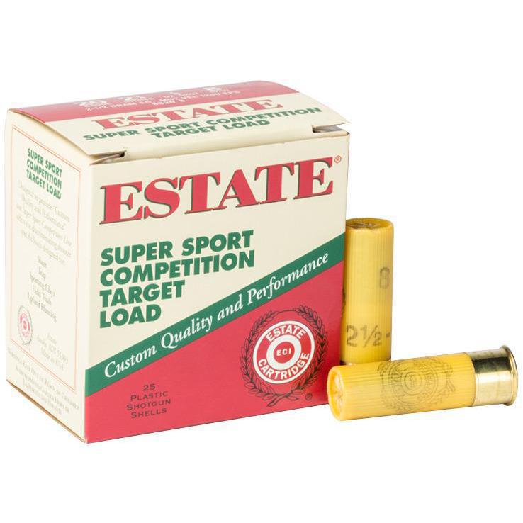 Estate Super Sport Competition 20 GA Ammo 2-3/4″ 7/8 oz #8 Lead Shot Case of 250 Rounds SS208