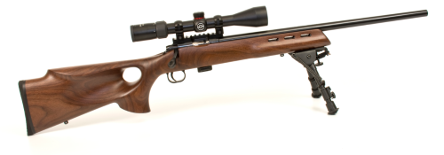 CRICKETT KSA20030 722 VARMINT PACKAGE 22 LR 7+1 20″ WALNUT FIXED THUMBHOLE STOCK BLUED RIGHT HAND
