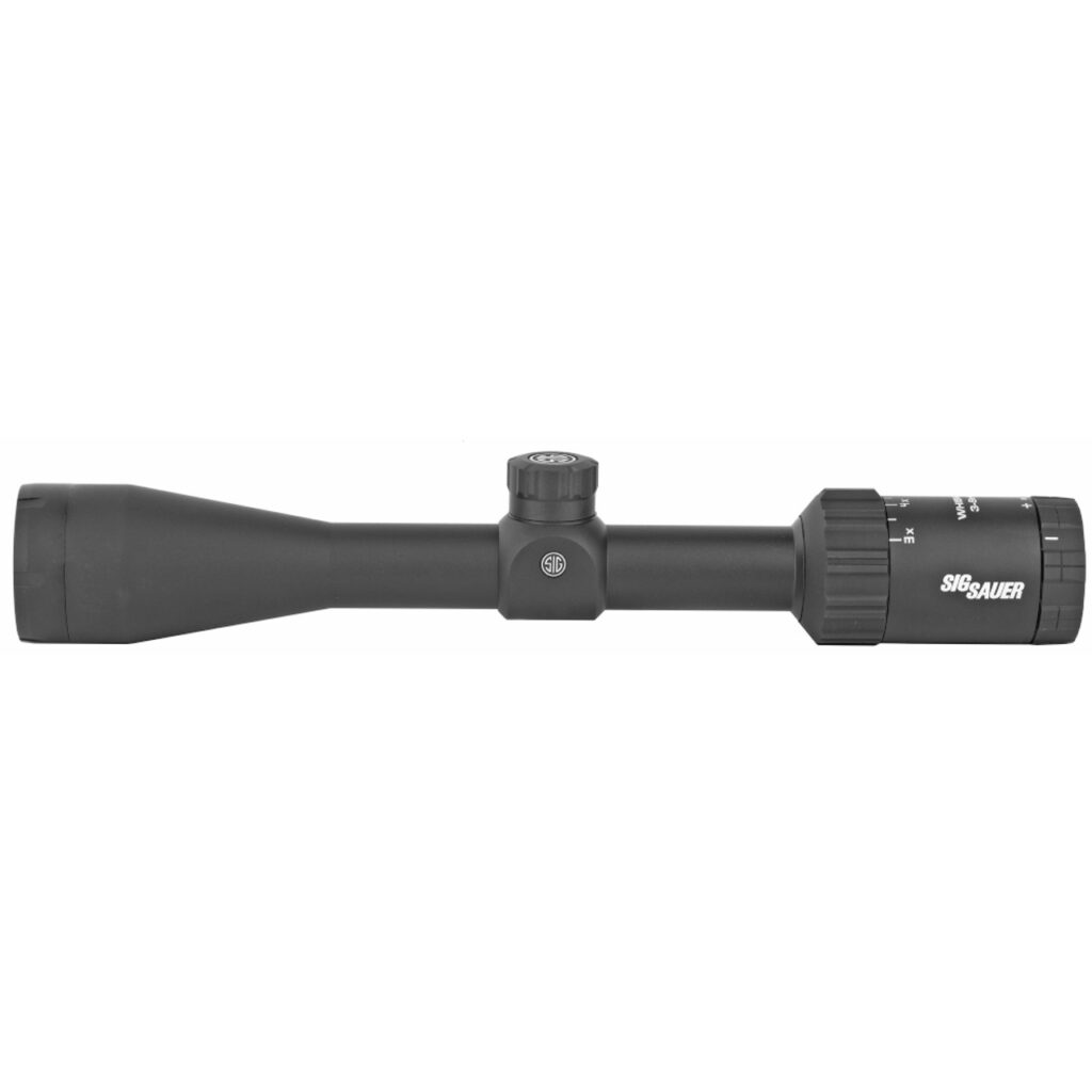 Sig Sauer Whiskey3 Rifle Scope, 3-9X40mm, 1″, SFP, BDC-1 Quadplex Reticle, 0.25 MOA Adjustments, Black (SOW33204)