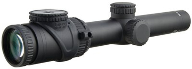 Trijicon AccuPoint 1-6×24 Riflescope BAC Green Triangle Post Reticle 30mm Tube Matte Black Capped Adjusters 200092