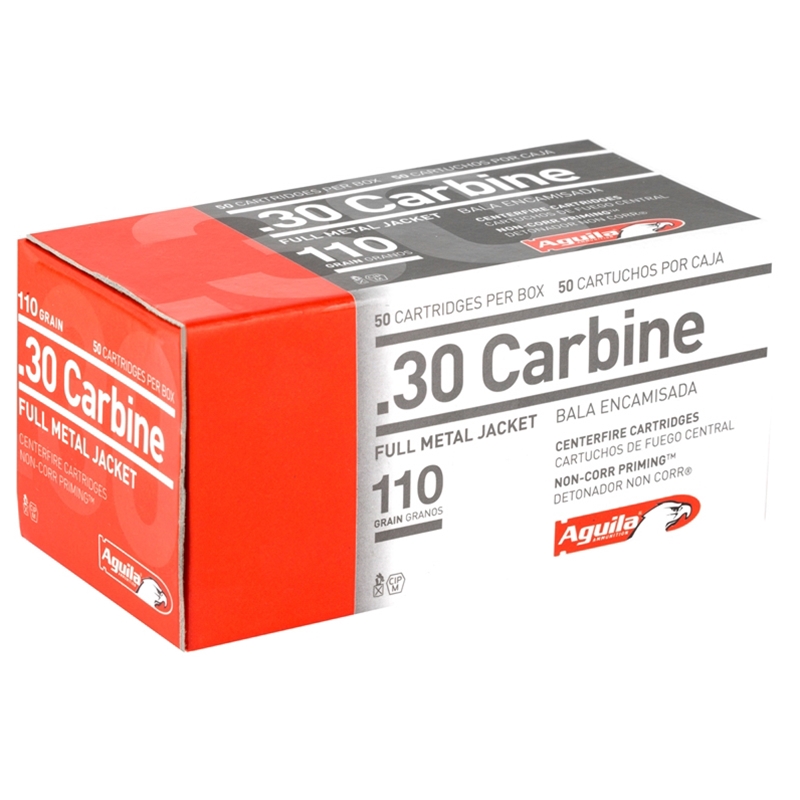 Aguila 30 Carbine Ammo 110 grain FMJ Case of 1000 Rounds 1E302110