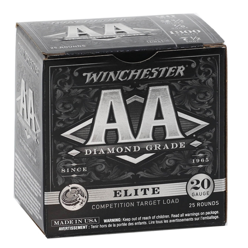 Winchester AA Diamond Grade High Brass 20 GA Ammo 2-3/4″ 7/8 oz #7-1/2 Lead Case of 250 Rounds AADG207