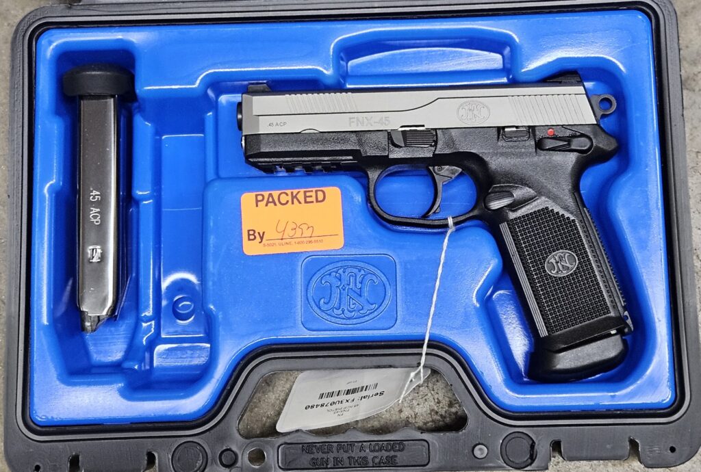 Used FN FNX-45 USG 45 ACP 4.5″ Two Tone, Combat Sights, 15 Round
