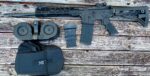 G.P. Bundle Blem American Tactical MilSport 556 Nato 16″ Barrel 10″ MLok 100rd Drum Flip Up Sights - View 7