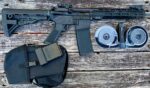 G.P. Bundle Blem American Tactical MilSport 556 Nato 16″ Barrel 10″ MLok 100rd Drum Flip Up Sights - View 9