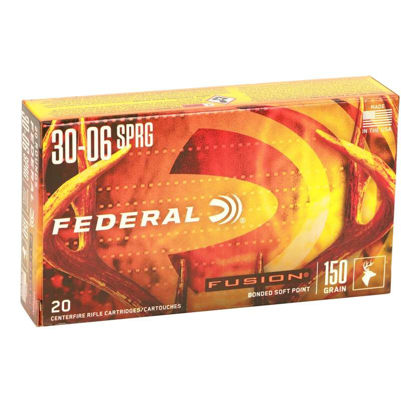 Federal Fusion 30-06 Springfield Ammo 150 grain Bonded Soft Point Case of 200 Rounds F3006FS1