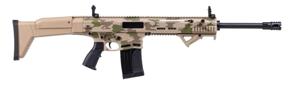 Panzer SCRXII Tactical 12 Ga Semi Auto 18.5″ Barrel FDE Camo Scar Clone