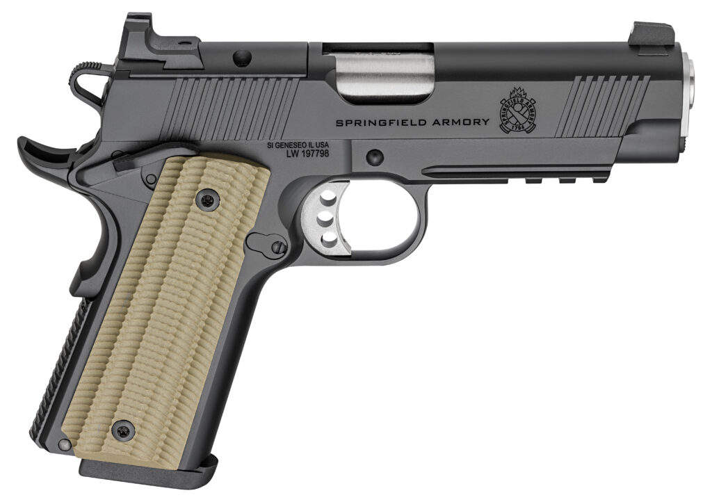 Used Springfield Armory Operator 4.25″ 9mm 1911 – Black, VZ Grips, Tactical Rail, 2 Mags