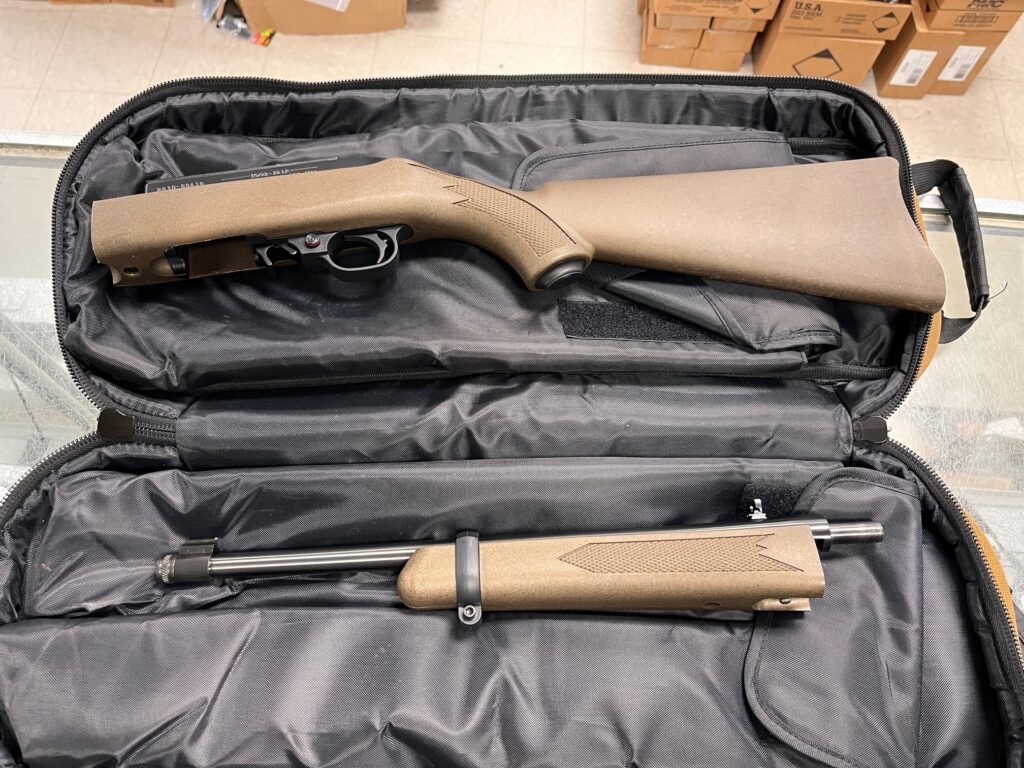 Ruger 10/22 Takedown 22 LR Threaded Barrel FDE Stock & Bag