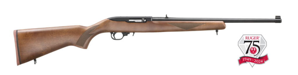 Ruger 10/22 Sporter 22 LR 75th Anniversary Walnut Stained Hardwood 31375