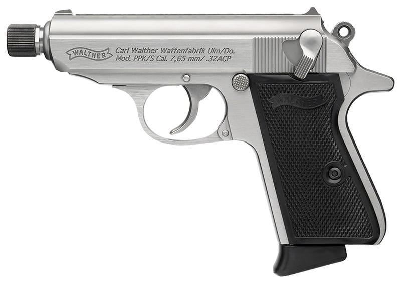 Walther PPK/S 32 ACP Stainless Steel Threaded Barrel 7 Round Capacity 4796044