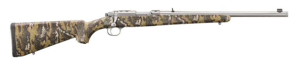 Ruger 77/357 357 Mag Stainless 18.5″ Threaded Barrel Desolve Bare Reduced Camo 7420