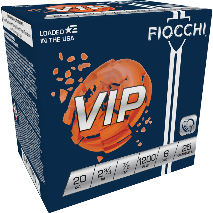Fiocchi Exacta Target 20 GA Ammo 2-3/4″ 7/8 oz #8 Shot Case of 250 Rounds 20VIP8