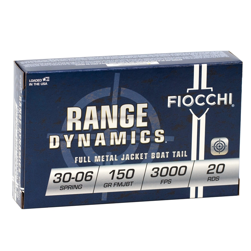 Fiocchi Range Dynamics 30-06 Springfield Ammo 150 grain FMJBT Case of 200 Rounds 3006A