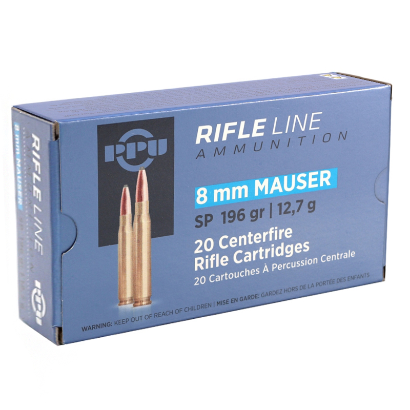 Priv Partizan PPU Rifle Line 8×57 Mauser Ammo 196 grain Soft Point Case of 200 Rounds PP8S