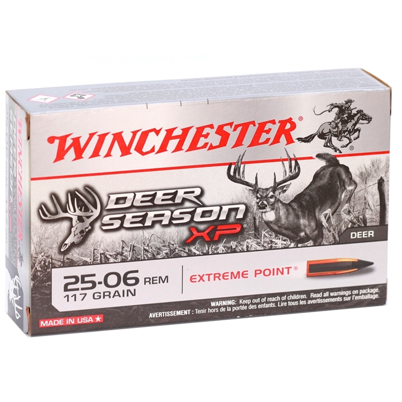 Winchester Deer Season XP 25-06 Rem Ammo 117 grain Extreme Point Box of 20 Rounds X2506DS