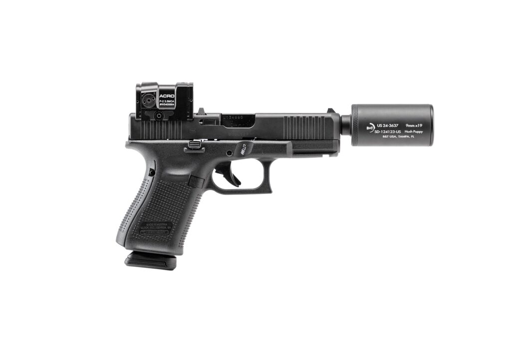 B&T Hush Puppy Glock 19 9mm Complete Kit w/ Acro Red Dot Threaded Barrel Suppressor