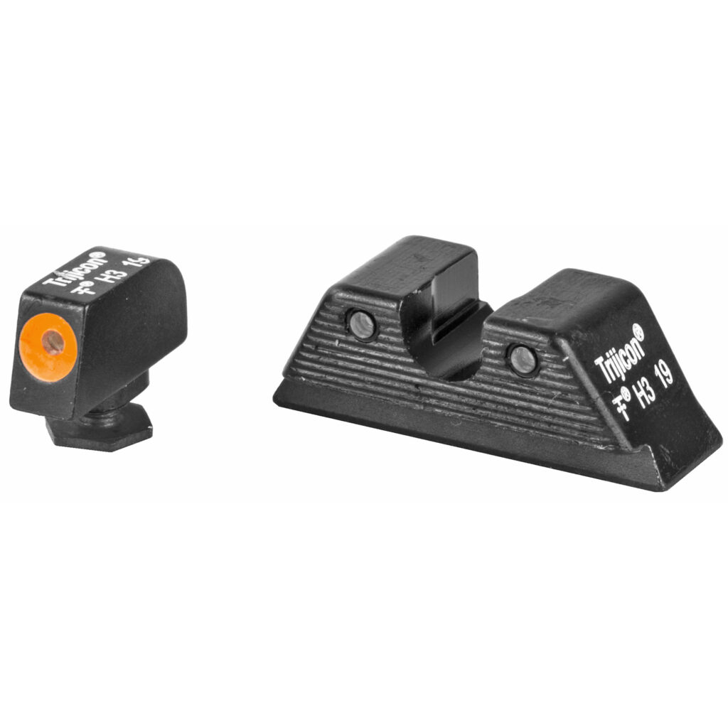 Trijicon HD Night Sight Set, MOS Fit Rear, Glock 17, 17L, 19, 22, 23, 24, 25, 26, 27, 28, 31, 32, 33, 34, 35, 37, 38 and 39, Orange, 601089