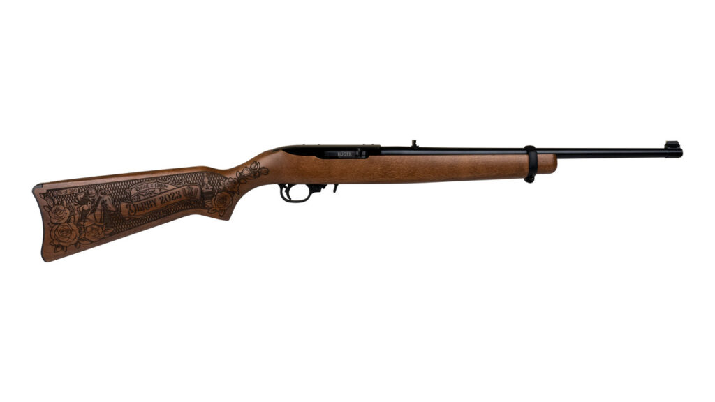 Ruger 10/22 Kentucky Derby 22 LR Engraved Wood Stock 10+1 01103-DERBY