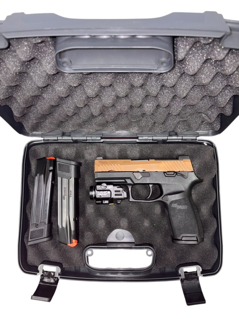 Used SIG Sauer P320 M18 9mm Snakebite – Coyote Slide, Manual Safety, w/ Streamlight TLR-6A